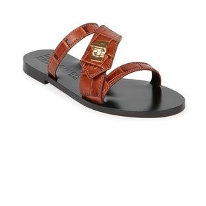 Givenchy Eden Croc Embossed Leather Slides